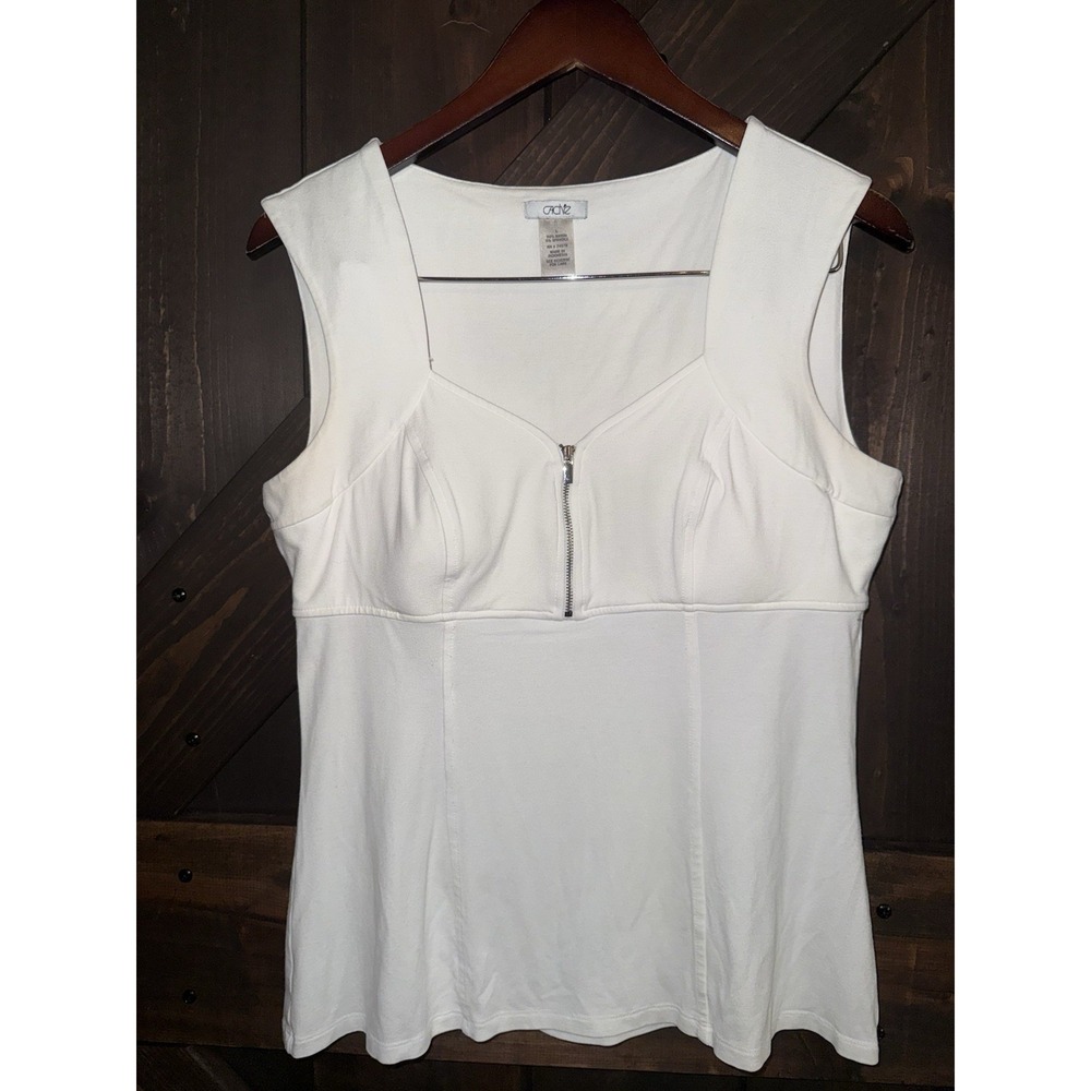 CACHE Sexy QUALITY Corset Style Zip‎ Dress Top Women's Sz Large Cotton